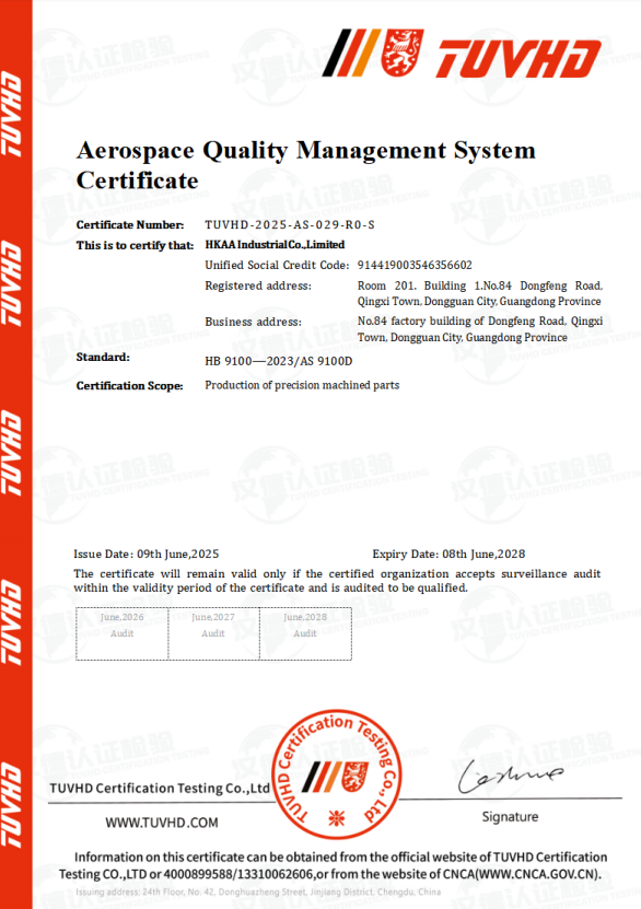 AS9100 Certificate